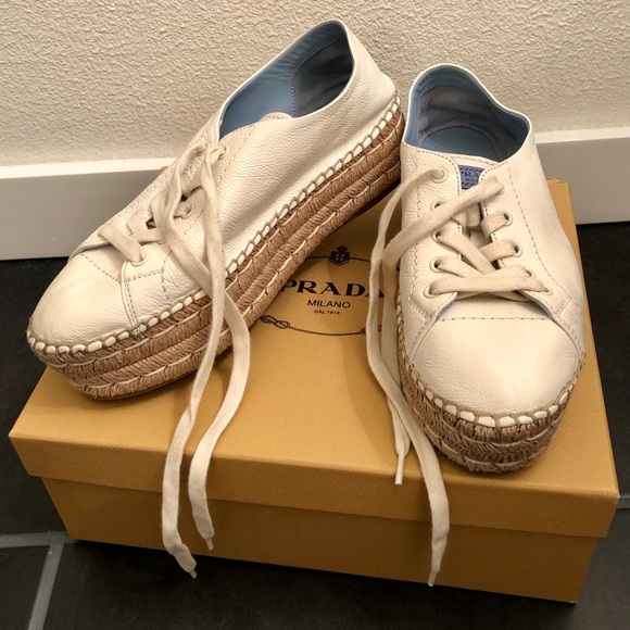 Prada, calf skin leather, platform sneakers - Picture 1 of 3